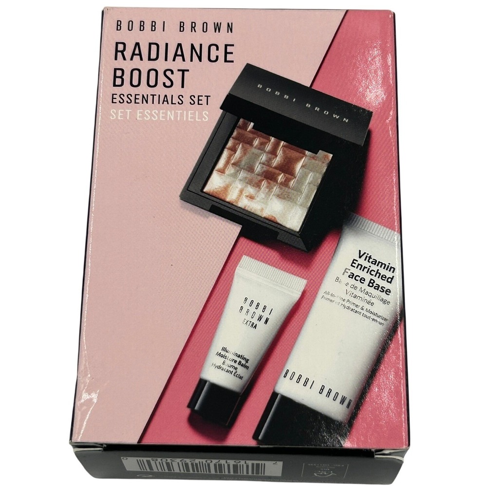 Bobbi‎ Brown Radiance Boost Essentials Set New Pink Bare Glow Highlighting Trio